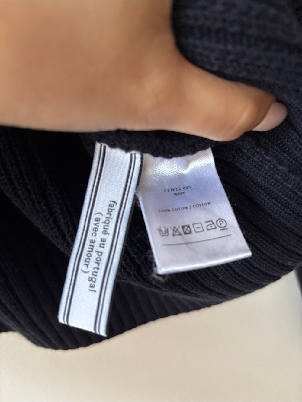 AMI Alexandre Mattiussi Navy Cotton English Rib Raglan Sweater - Picture 5 of 7